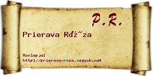 Prierava Róza névjegykártya